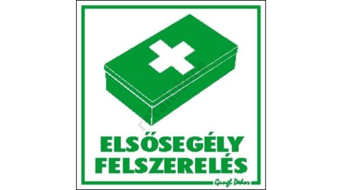 Elsősegély felszerelés matrica 10 x 10 cm