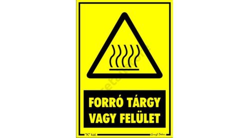 Forró tárgy vagy felület matrica 11,5 x 16,5 cm